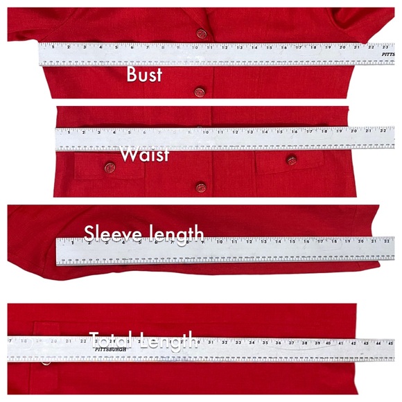 Vintage 70s Henry Lee - Red Elegant Red Long Coat sz M/L - Picture 10 of 10